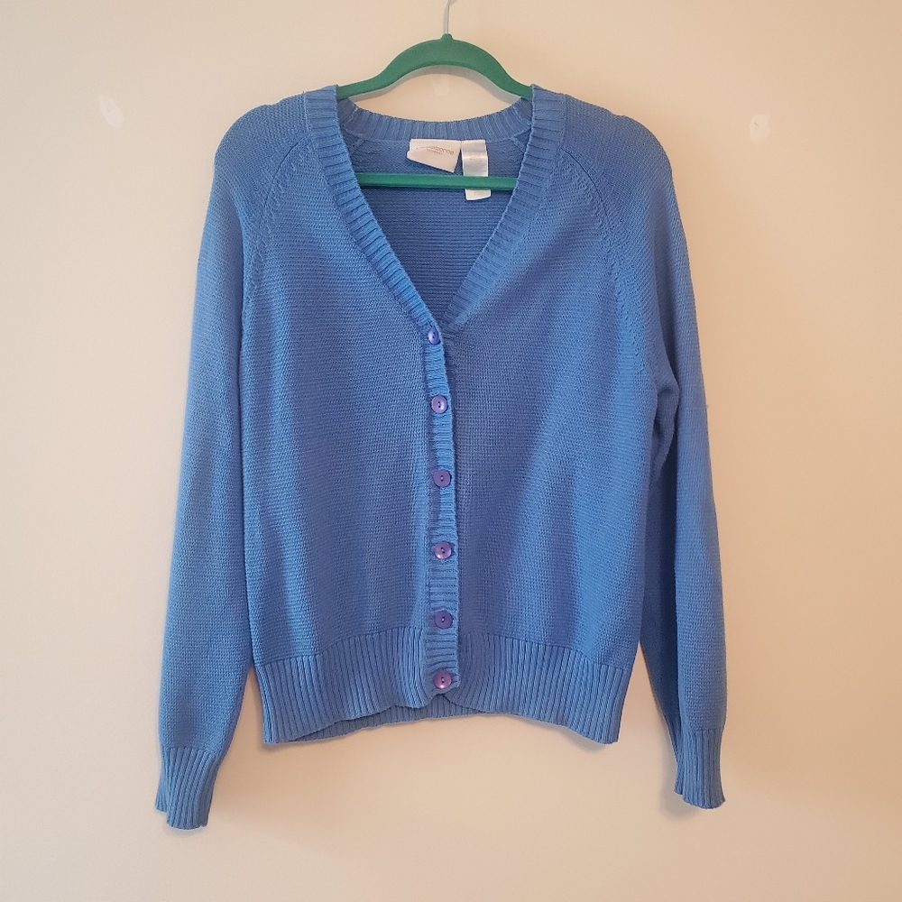 Liz Claiborne Sport Blue Button Down Cardigan